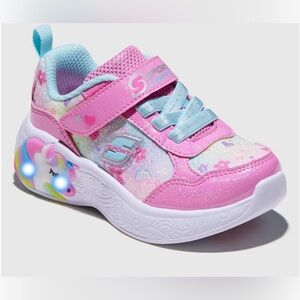 Skechers Baby Toddler Unicorn Pink Slip On Light-Up Sneakers Sz 6 NWT